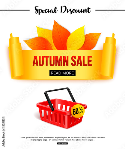 Autumn Sale Banner Template For Shop Online Store Supermarket