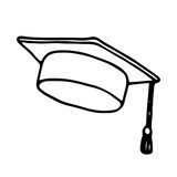 Fototapeta Dinusie - Graduation cap icon. Outlined