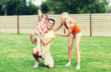 Sticker - happy family hugging outdoors