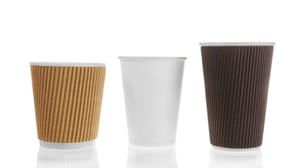 Poster - Coffee cardboard cups isolated on white