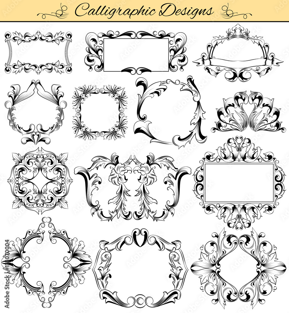 Elegant calligraphy design elements for designing Stock Vector | Adobe ...