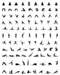 © Design Studio RM - Black silhouettes of yoga and fitness, vector