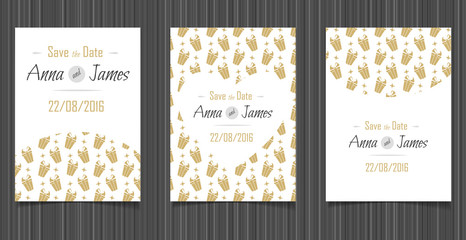Canvas Print - Modern Wedding invitation with a abstract design.