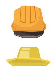 Sticker - Hard hat and summer hat vector illustration