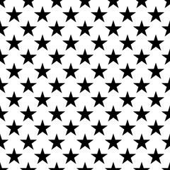 Wall Mural - stars seamless pattern. black and white retro background elements. abstract geometric shape texture.