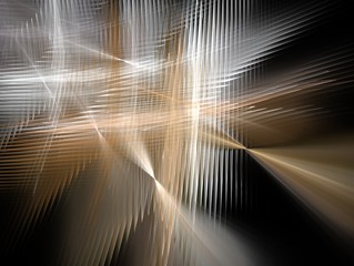 Wall Mural - beige glowing abstract fractal on black background