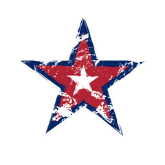 Canvas Print - american flag star grunge element, symbol 4th of july, independence day celebration. patriotic typog