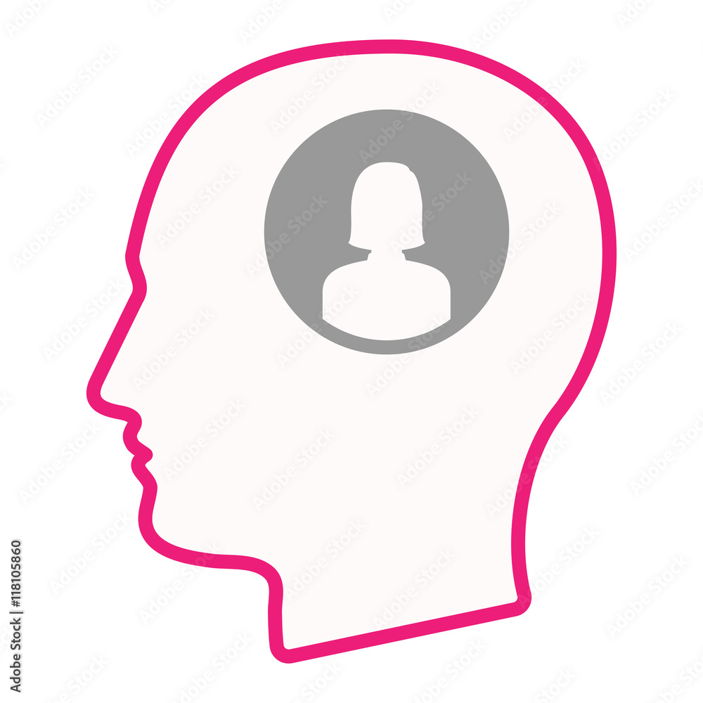 Isolated male head silhouette icon with a female avatar Stock Vector ...