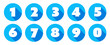 Numbers / blue circle Icons