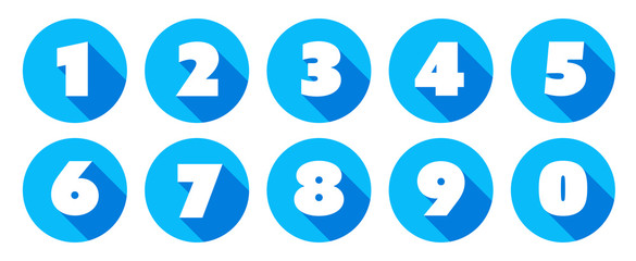 numbers / blue circle icons