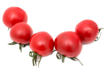 Wall Mural - fresh red tomatoes on white background