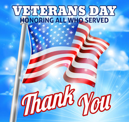 Poster - Veterans Day American Flag Design