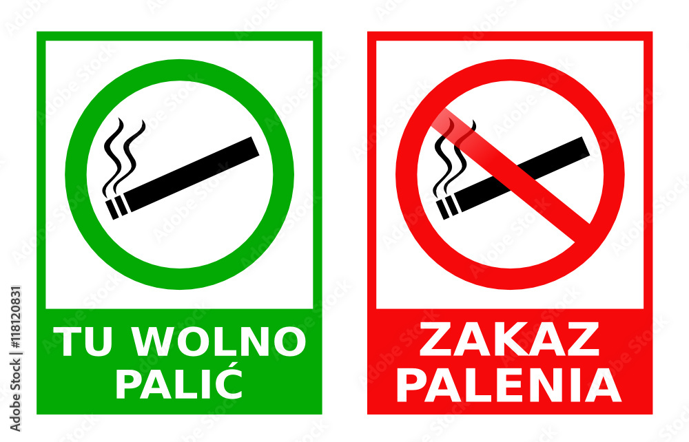 zakaz palenia, tu wolno palić - obrazy, fototapety, plakaty 