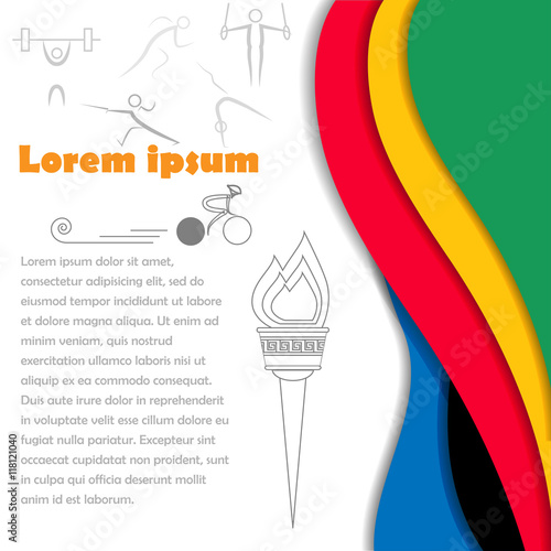 Fotografía Brochures with abstract sport background.