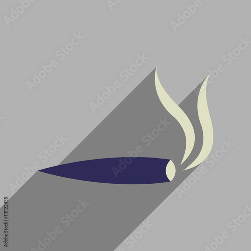 Fotografie, Obraz Flat web icon with long shadow marijuana cigarette