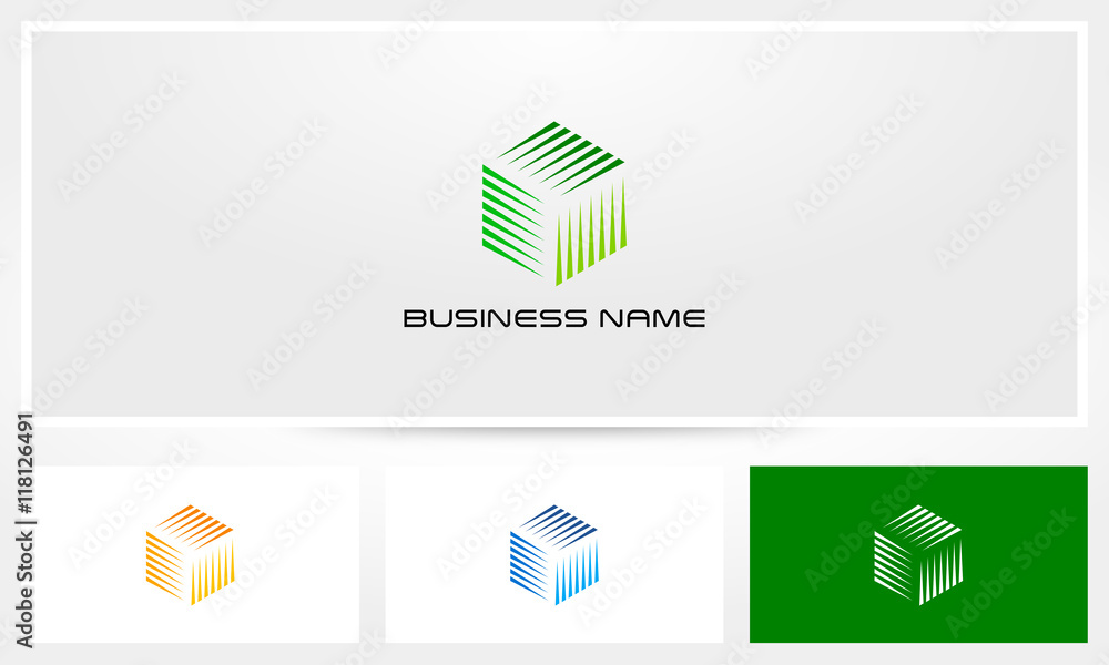 Box Cube Stripe Triangle Logo Stock Vector | Adobe Stock