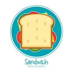 Sticker - sandwich bread lunch snack icon. food and menu design. Colorfull and flat illustration