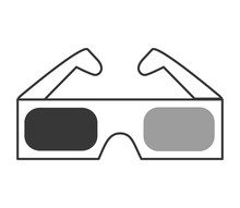 Flat Design 3d Glasses Icon Vector Illustration