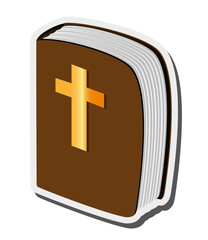 Sticker - flat design holy bible icon vector illustration