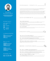  Minimalist resume cv template with nice typography