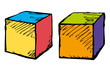 Cubes in different angles