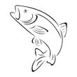 Forelle, Fisch, Logo, Angeln