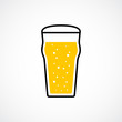 Pint of lager beer. Vector icon