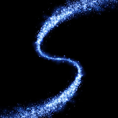 Wall Mural - glittering comet tail. blue glitter sparkles