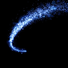 Wall Mural - glittering comet tail. blue glitter sparkles