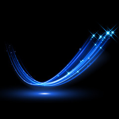 Wall Mural - blue glittering star dust trail of sparkling particles