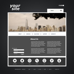 Wall Mural - one page website template with blurred header background design