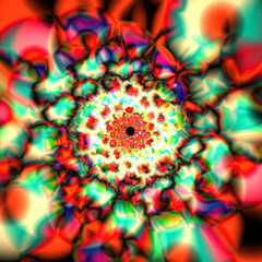 Wall Mural - Abstract colorful kaleidoscope. Circle mandala ornament, flower of life. Vector graphic background.