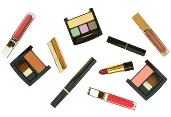 Isolated cosmetics set on a white background