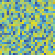 Seamless Geometric Checked Green, Blue  Pattern. Ideal For Printing 
