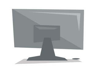 Poster - Rear view of computer display vector illustration