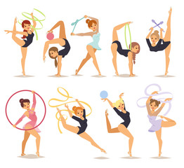 Wall Mural - Gymnast girl vector illustration