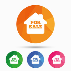 For sale sign icon. Real estate selling.