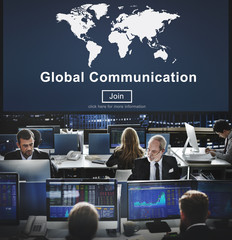 Wall Mural - Global Communication Worldwide Website Homepage Concept