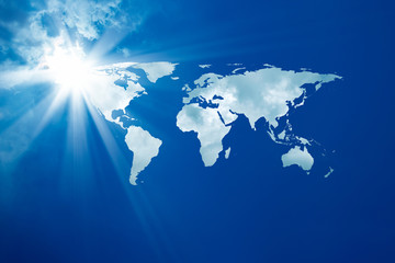 Wall Mural - world map in sky