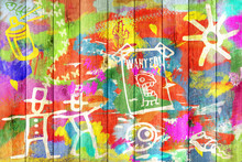 Color Graffiti Wall Background
