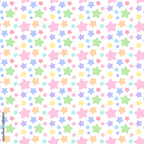 カラフルポップな星のシームレスパターン 虹色 レインボーカラー系 Stock Illustration Adobe Stock
