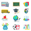school education icons set
