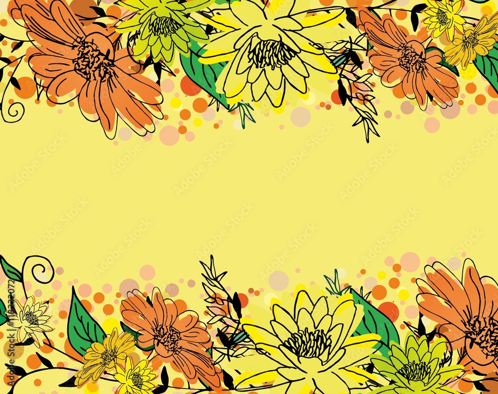 Decorative sweet abstract flower vector background - obrazy, fototapety, plakaty 