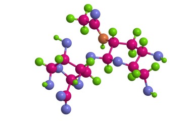 Poster - Molecular structure of Hyaluronic acid, 3D rendering