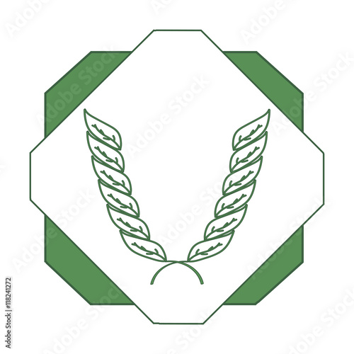 Vector Illustration Logo For A Bay Leaf Winner Champion Isolated