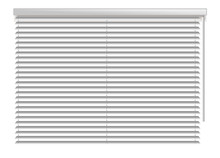 Horizontal Window Blind. White Office Interior Blackout Shade. Window Shutter Decor. Home Interior Design. Vector Illustration. Background Realistic Window Sunlight Blinds Closed. Office Accessories.