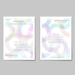 Wall Mural - abstract brochure cover template with transparent circles pattern