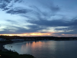 sunset sky over Maine ocean