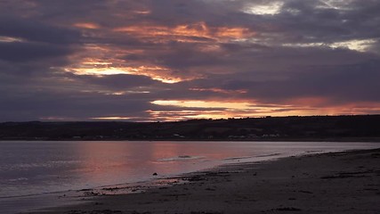 Wall Mural - Sunset over the beach at Marazion, Cornwall, England, UK, Europe.