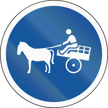 Road Sign Used In The African Country Of Botswana - Animal-drawn Vehicles Only